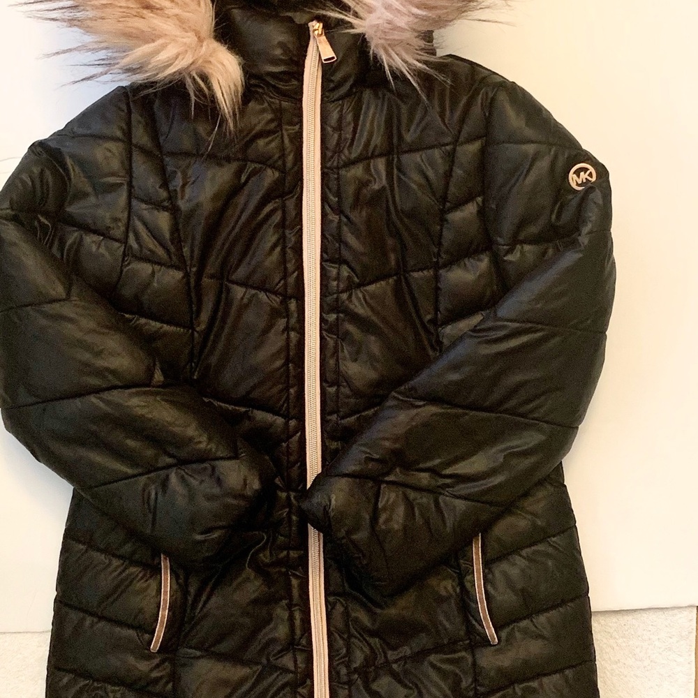 Girl MK black n blush pink Winter Jacket